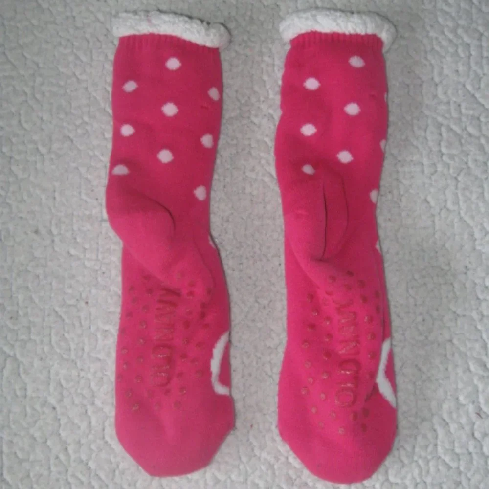 Old Navy Pink Penguin Slipper Socks with Grippers